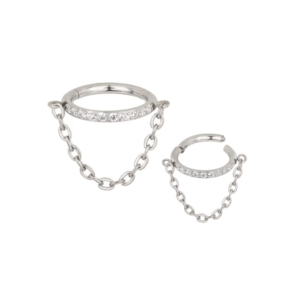 Piercing Anneau - Titane F136 Stérile - Clicker 561 avec fermeture à charnière 1,2 x 8 mm*