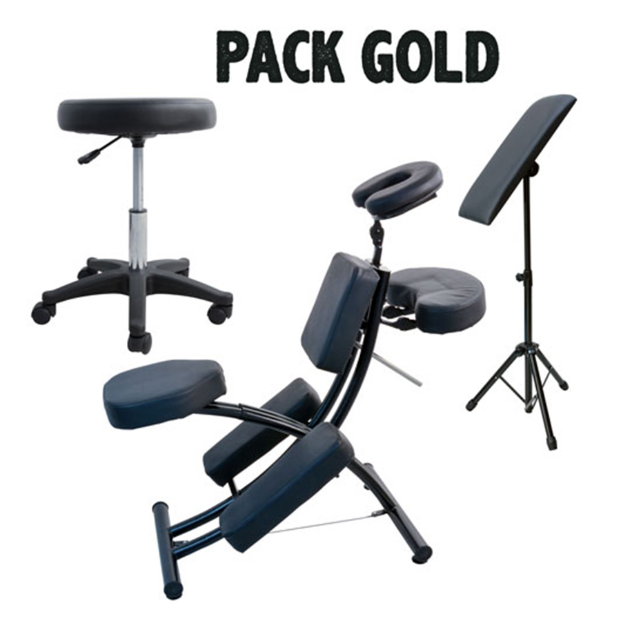 PACK GOLD FATEUIL TABOURET REPOSE BRAS