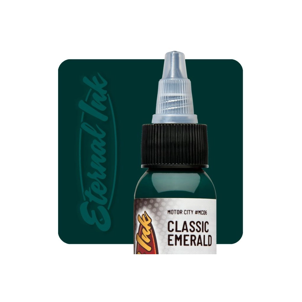 Encre Entrainement Tattoo Verte - Eternal Ink Motor City Classic Emerald- Encre artistique pour l'entrainement au tatouage NON REACH 30 ml* 