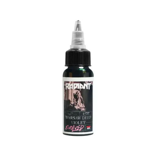 [ki_REACH_encre_radiant_warsaw_deep_violet-RADEVO30-WARVIO] Radiant Evolved Warsaw Deep Violet - Mélange pour le tatouage encre REACH 30 ml