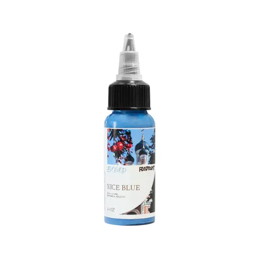 [b_REACH_radiant_nice_blue-801121] Radiant Evolved Nice Blue - Mélange pour le tatouage encre REACH 30 ml