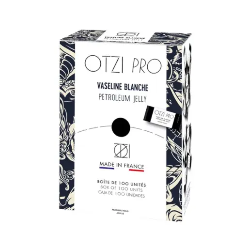 [ea_vaseline_otzi_sachet] Vaseline Tattoo - Otzi Pro Vaseline Blanche - Boîte de 100 sachets de vaseline unidose tatouage