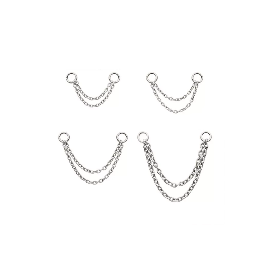 Invictus Charm 02 Titane F136 - Accessoire pour anneau de piercing double chaîne