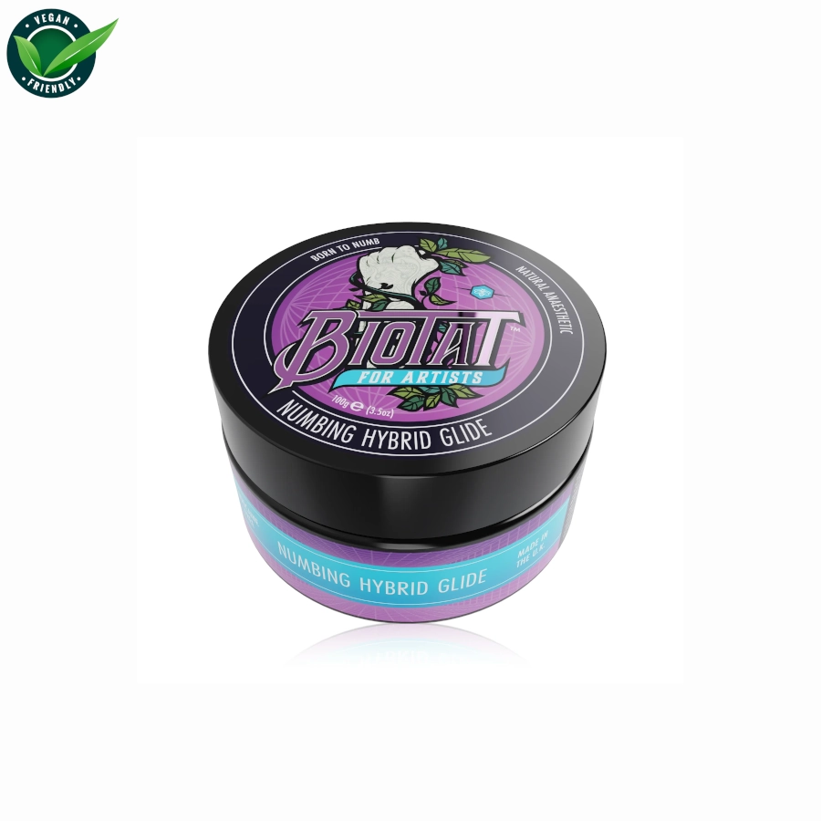 Beurre Tattoo - Biotat Numbing Hybrid Glide - Vaseline pour tatouage au clou de girofle apaisant et anesthésiant naturel