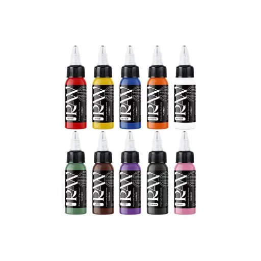 Encre Tattoo - Raw Pigments Set Basic Colour - Mélange pour le tatouage encre reach 10 x 30 ml