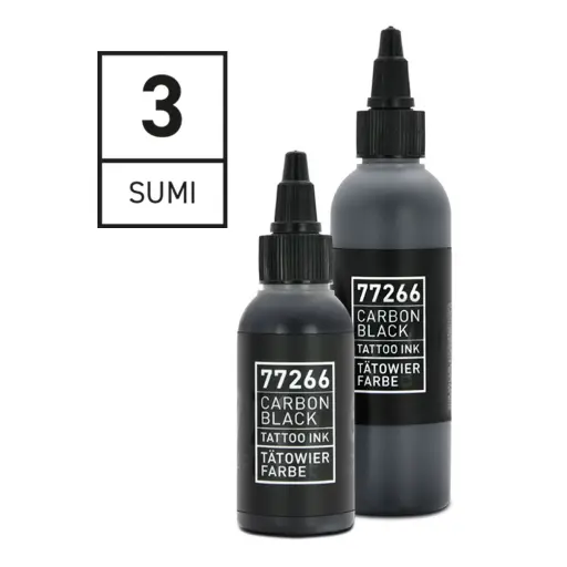 Encre Tatouage Grise - Carbon Black Sumi 03 V2 - Mélange pour le tatouage encre reach gris délavé à 30%*