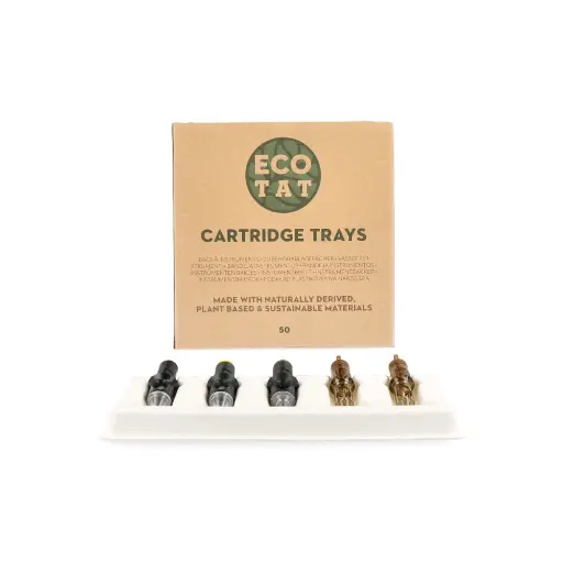 [ki_support_cartouche_ecotat-ECO-50-PAPTRAYS] Accessoire Tattoo - Ecotat Cartridge Trays - Boîte de 50 supports pour cartouches de tatouage eco friendly*