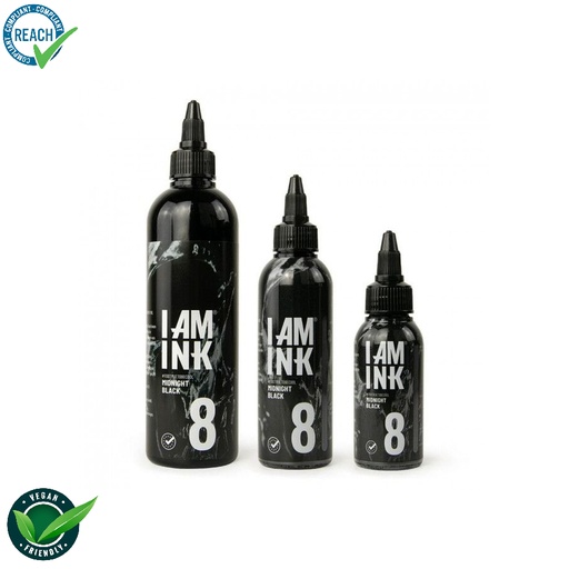 Encre Tatouage Noire - I Am Ink #8 Midnight Black - Mélange pour le tatouage encre reach