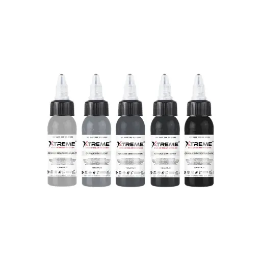 [ts_REACH_encre_xtreme_opaque_gray_colour_set] Xtreme Ink Set Opaque Gray Colour - Mélange pour le tatouage encre REACH