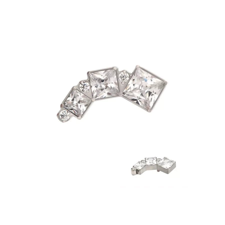 [iv_embout_15-titd973c] Piercing Embout - Titane F136 Gamme Invictus - Embout 15 avec pas de vis interne 0,9 mm pour piercing 1,2 mm cluster strass carré et rond*