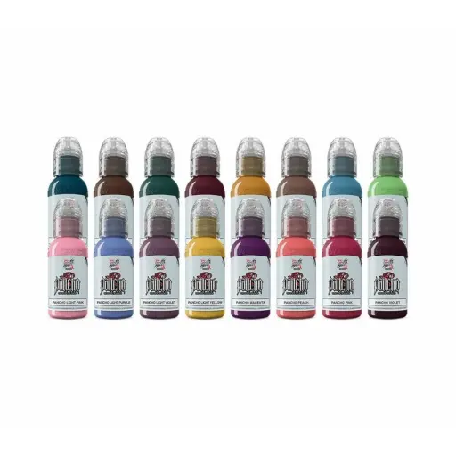 [ki_encre_world_famous_pancho_set_colour-LTADPPC1-S] World famous ink limitless encre pour le tatouage REACH set pancho pro colour 16x30ml