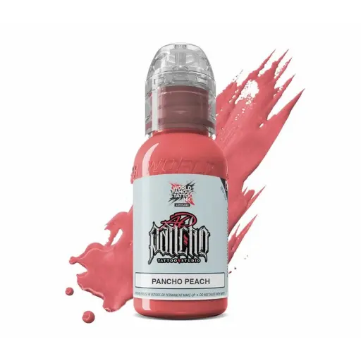[ki_encre_world_famous_pancho_peach-LTPPH1-S] Encre Tattoo Rose - World Famous Ink Limitless Pancho Peach - Mélange pour le tatouage encre reach 30 ml