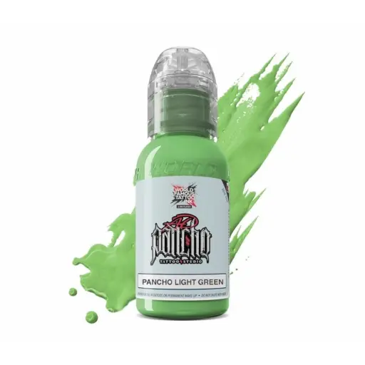 [ki_encre_world_famous_pancho_light_green-LTPLG1-S] Encre Tattoo Verte - World Famous Ink Limitless Pancho Light Green - Mélange pour le tatouage encre reach 30 ml