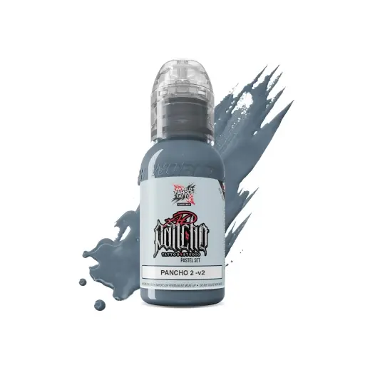 [ki_REACH_encre_world_pancho_grey_2-LTP2V21-S] Encre Tattoo Gris - World Famous Ink Limitless A.D Pancho 2 V2 Pastel Grey - Mélange pour le tatouage REACH 30ml