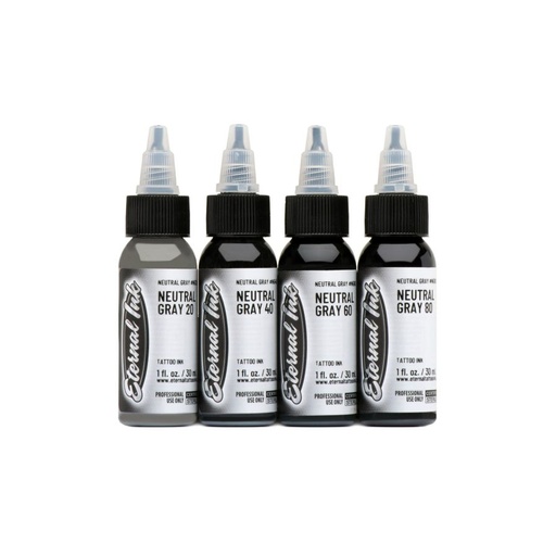 [b_eternal_set_grey] Eternal Ink Set Neutral Gray - Encre artistique pour entraînement tatouage NON REACH