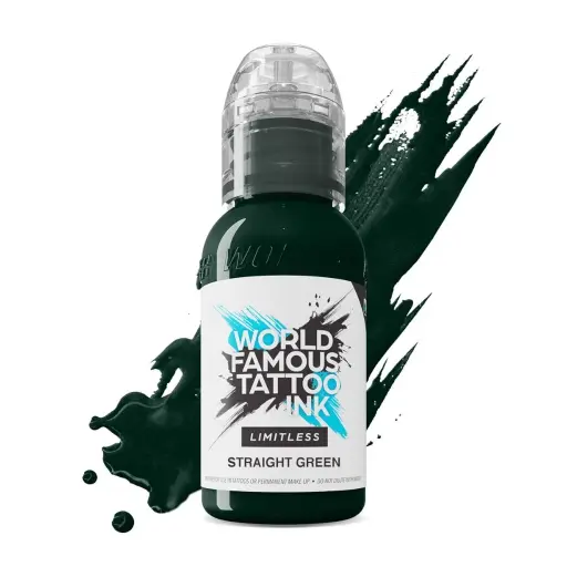 [ki_encre_world_famous_straight_green-LTSG1-S] World famous ink limitless encre pour le tatouage REACH straight green