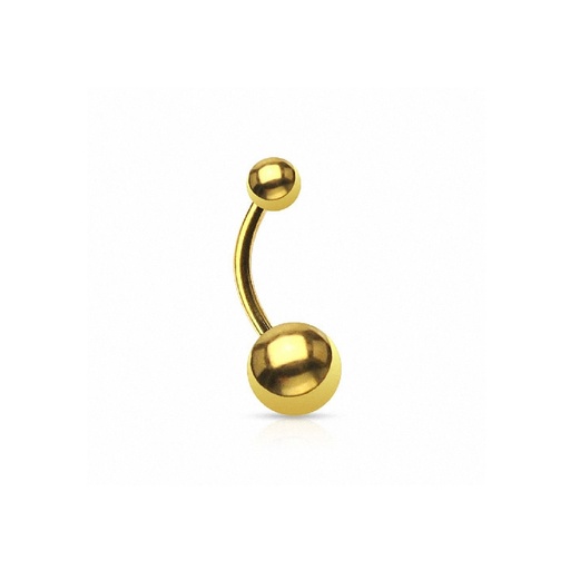 Banane Piercing - Banane Stérile Interne Titane F136 Pvd Gold - Piercing nombril en pvd gold avec pas de vis interne