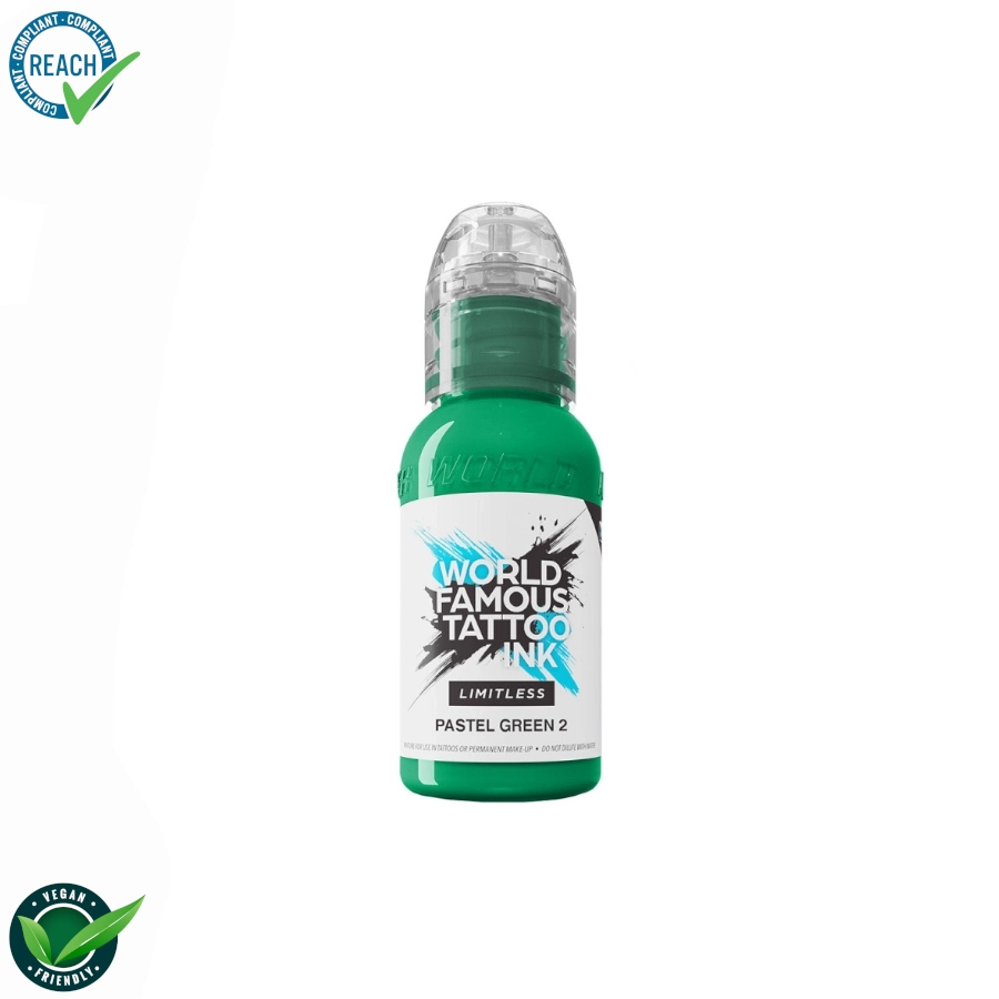 [ki_world_limitless_pastel_green_2-LTPG21] Encre Tattoo Vert - World Famous Ink Limitless Pastel Green 2 - Melange pour le tatouage REACH