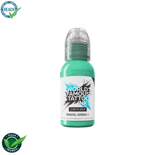 [ki_world_limitless_pastel_green_1] World famous ink limitless encre pour le tatouage REACH pastel green 1