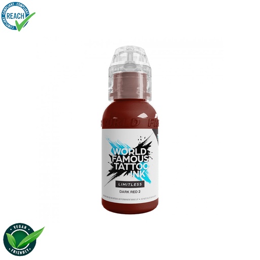 [ki_world_limitless_dark_red_2] World famous ink limitless encre pour le tatouage REACH dark red 2