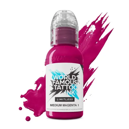 [ki_encre_world_famous_medium_magenta_1-LTMM11-S] World Famous Ink Limitless Medium Magenta 1 - Mélange pour le tatouage encre REACH 30ml