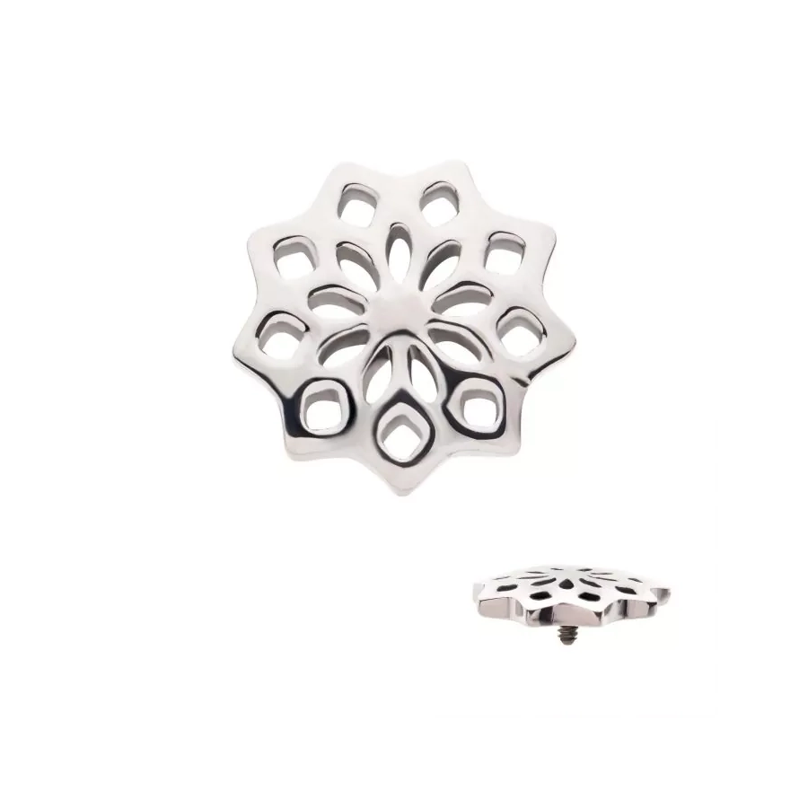 [iv_embout_06-titd722_16] Piercing Embout - Titane F136 Gamme Invictus - Embout 7 avec pas de vis interne 0,9 mm pour piercing 1,2 mm mandala*