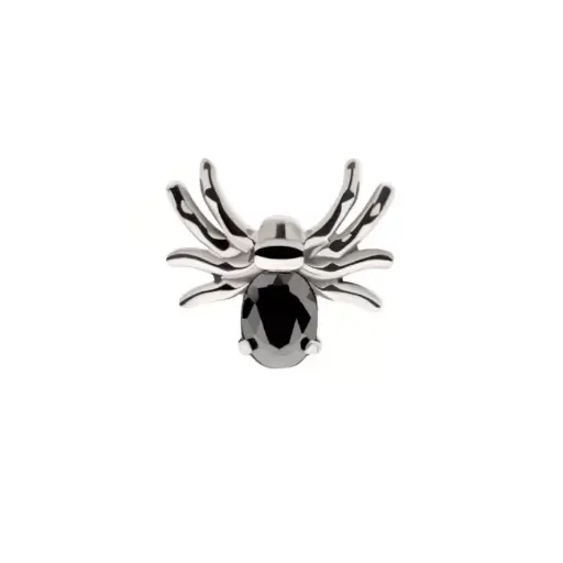 [iv_embout_03-titd7388_16wo] Piercing Embout - Titane F136 Gamme Invictus - Embout 4 avec pas de vis interne 0,9 mm pour piercing 1,2 mm  araignée strass zircone*