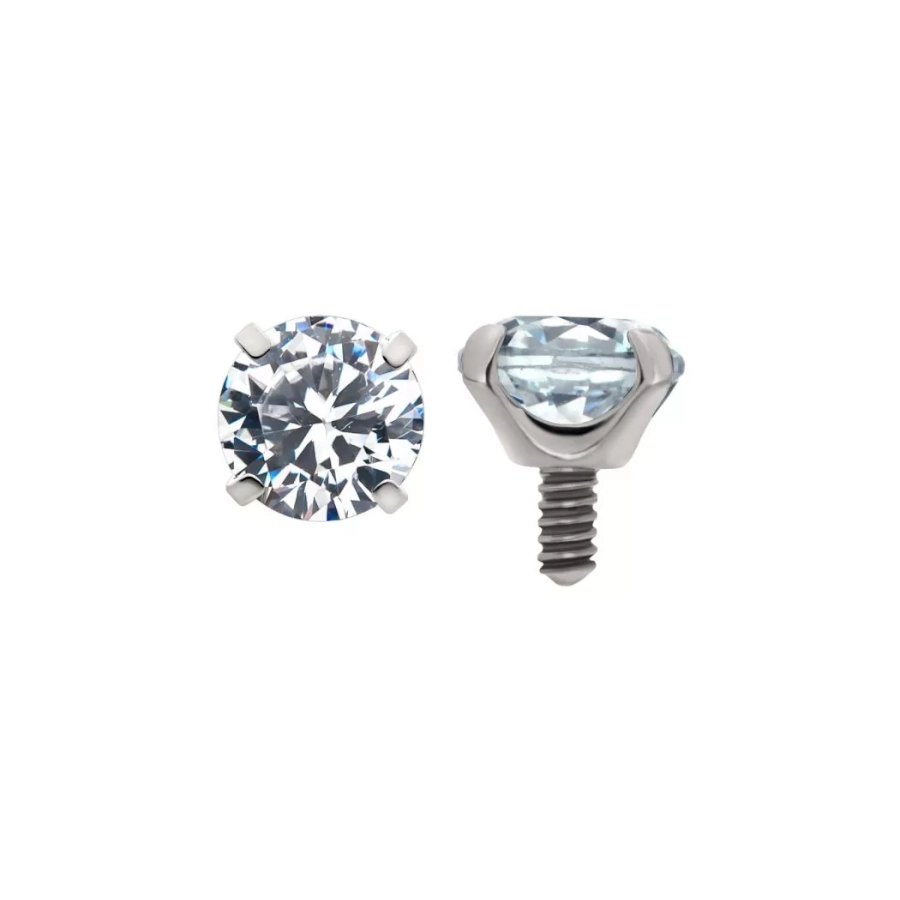 Piercing Embout - Titane F136 Gamme Invictus - Embout 1 avec pas de vis interne 0,9 mm pour piercing 1,2 mm strass 2,5 mm griffé (3 coloris)*
