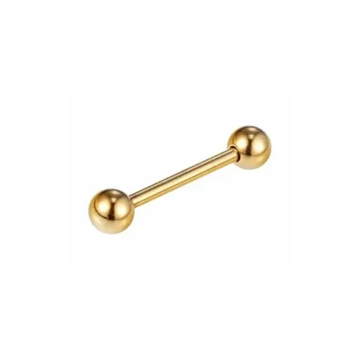 Piercing Barbell Sterile Interne Gold - Piercing barbell en titane pvd gold sterile avec bille
