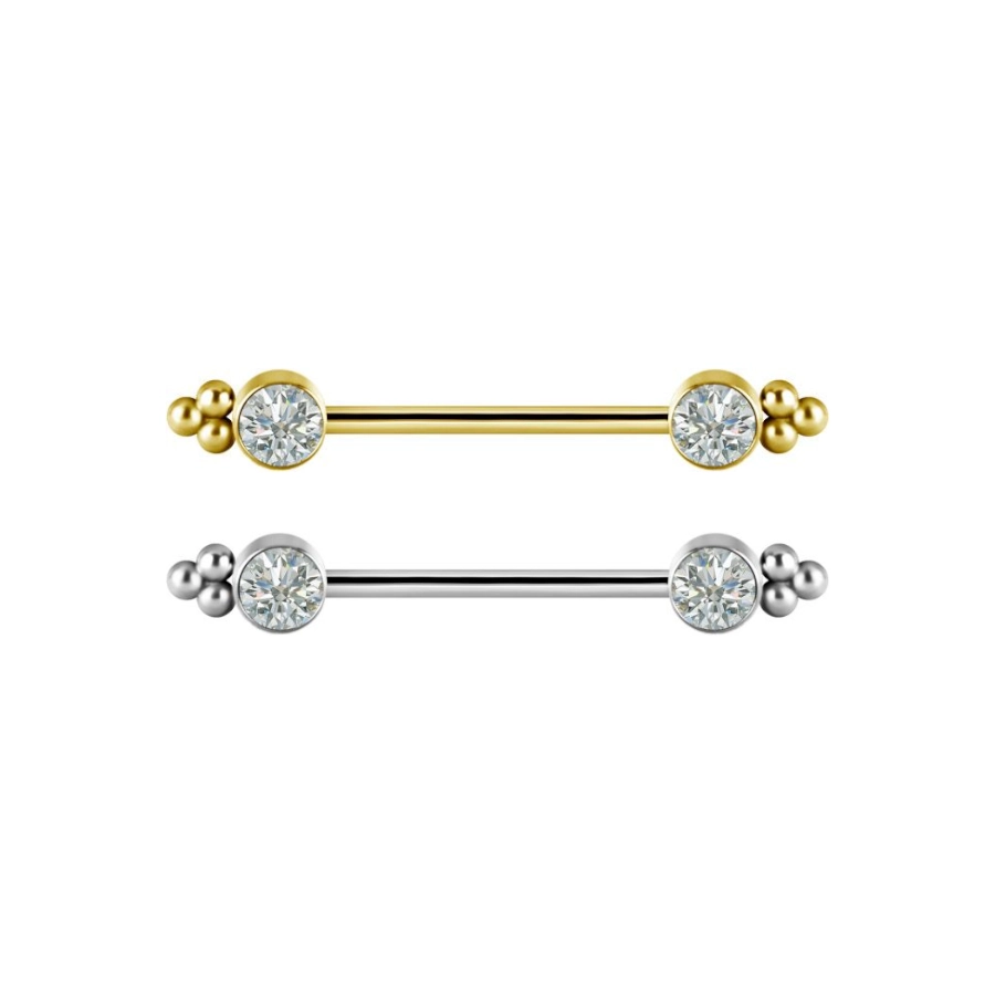 Piercing Barbell Teton - Barbell Gamme Devilheart - Barbell avec pas de vis interne pour les piercings tetons