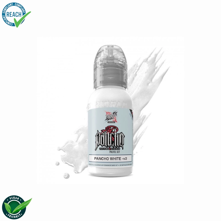[ki_world_limitless_pancho_white_v2] Encre Tatouage Blanc - World Famous Ink Limitless Pancho White V2 - Mélange pour le tatouage encre REACH 30 ml