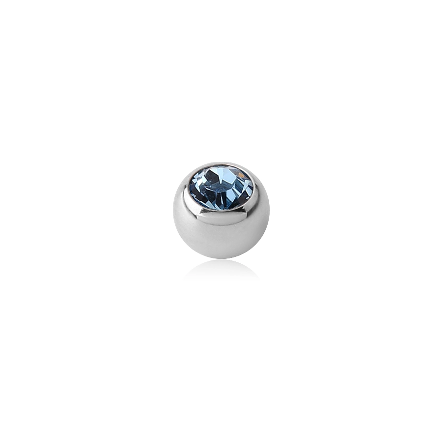 Bille Strass Piercing - Bille en acier chirurgical avec strass et pas de vis externe