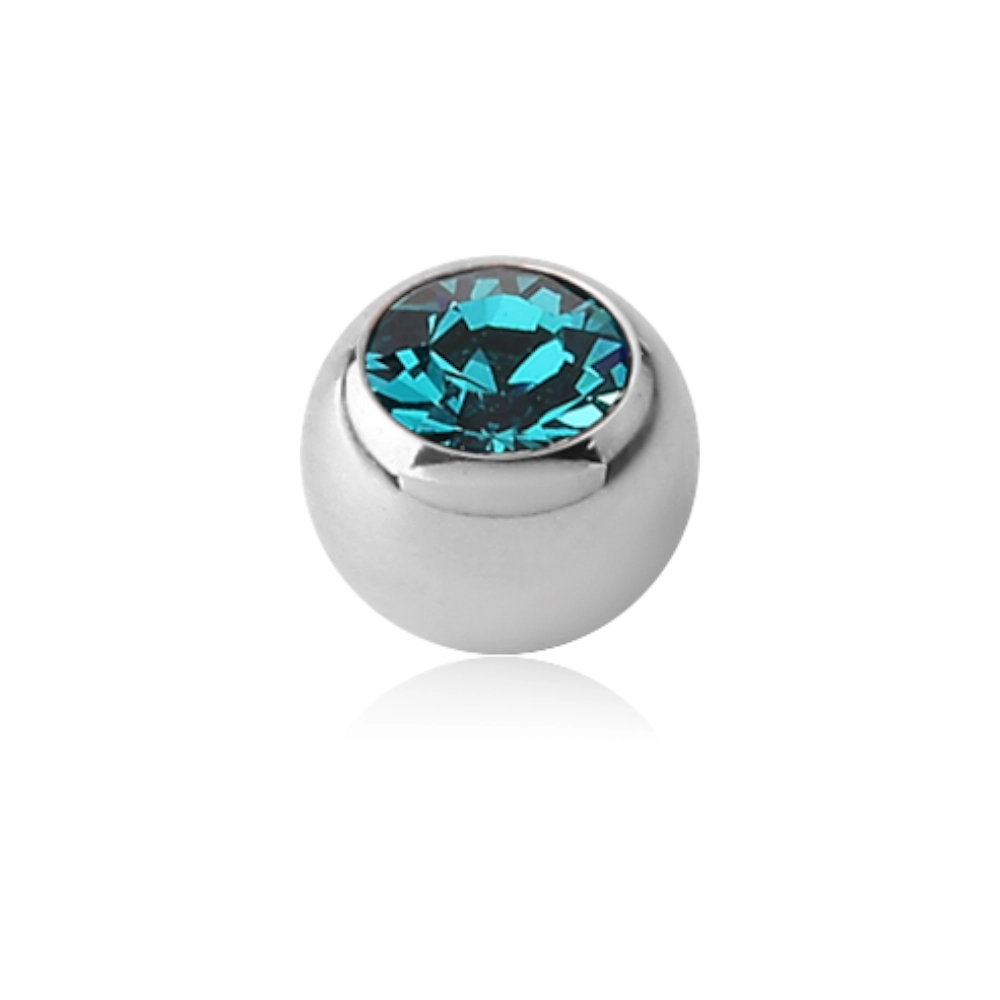 Piercing Bille - Acier 316L - Bille en acier chirurgical avec pas de vis externe 1,2 mm strass*