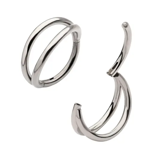 Piercing Anneau Titane 09 - Invictus Titane F136 - Clicker anneau a charniere double cerceau