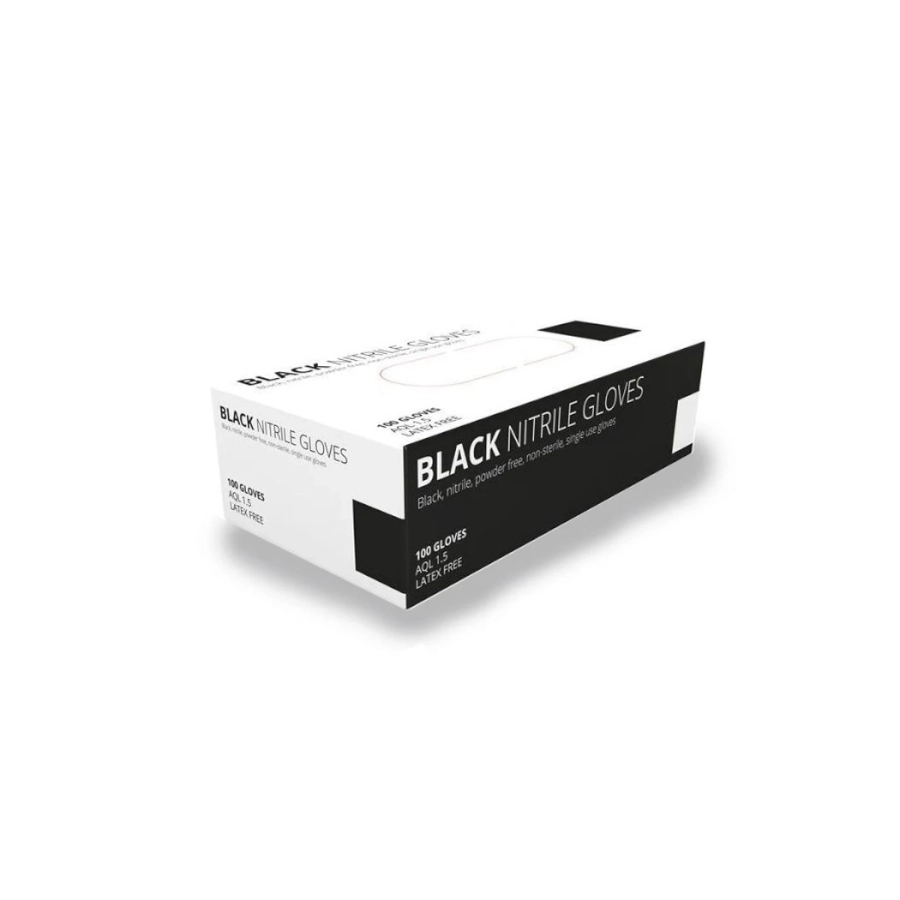 Gant Tattoo - Black Nitrile Gloves by Unigloves - Boîte de 100 gants en nitrile noir non poudre*