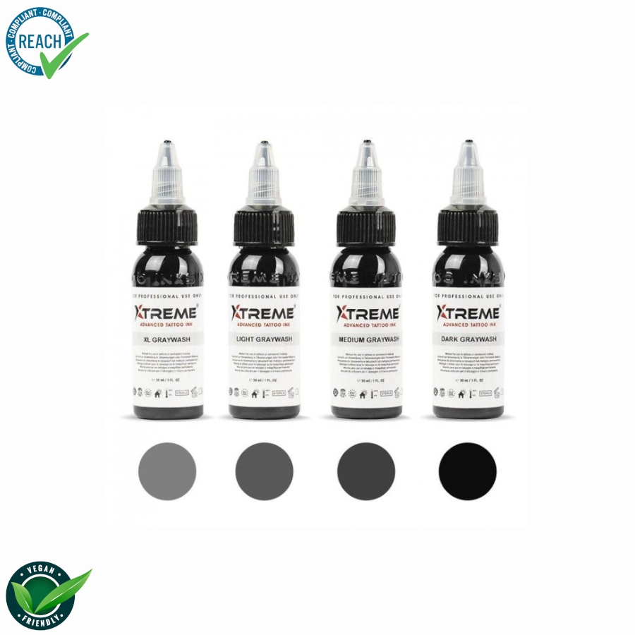 [xtreme_set_graywash] Encre Graywash Tattoo - Xtreme Ink Set Graywash - Mélange pour le tatouage encre REACH