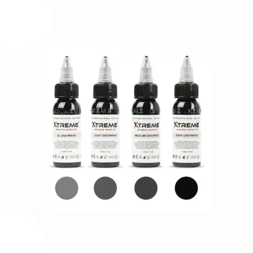 [xtreme_set_graywash] Encre Graywash Tattoo - Xtreme Ink Set Graywash - Mélange pour le tatouage encre REACH