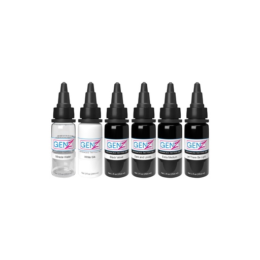 [b_gen_z_set_mark_mahomey] Intenze Ink Gen-Z Set Mark Mahomey - Mélange pour le tatouage encre REACH 6x30ml
