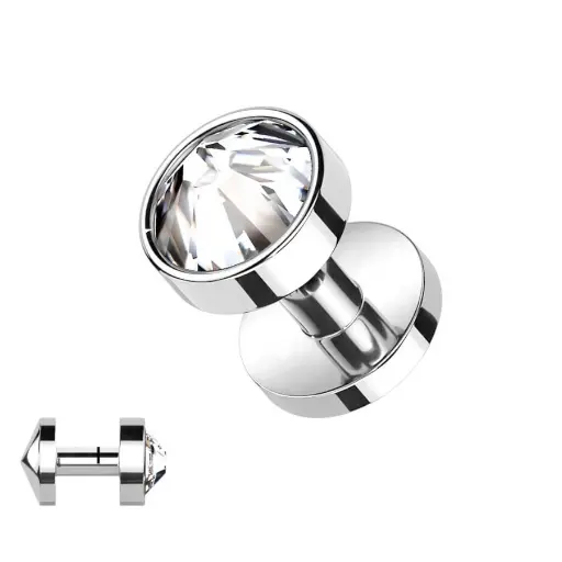 [MD1-i_micro_dermal_strass-ST1K1.8BL] Piercing Surface - Implant Dermique Itc - Piercing micro dermal en titane avec strass et disque conique