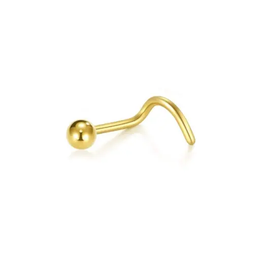 [G-ST1-i_GOLD_stud_nez_bille-STVS12] Piercing Nez - Titane F136 Stérile Gold Gamme Itc - Stud de nez avec bille*