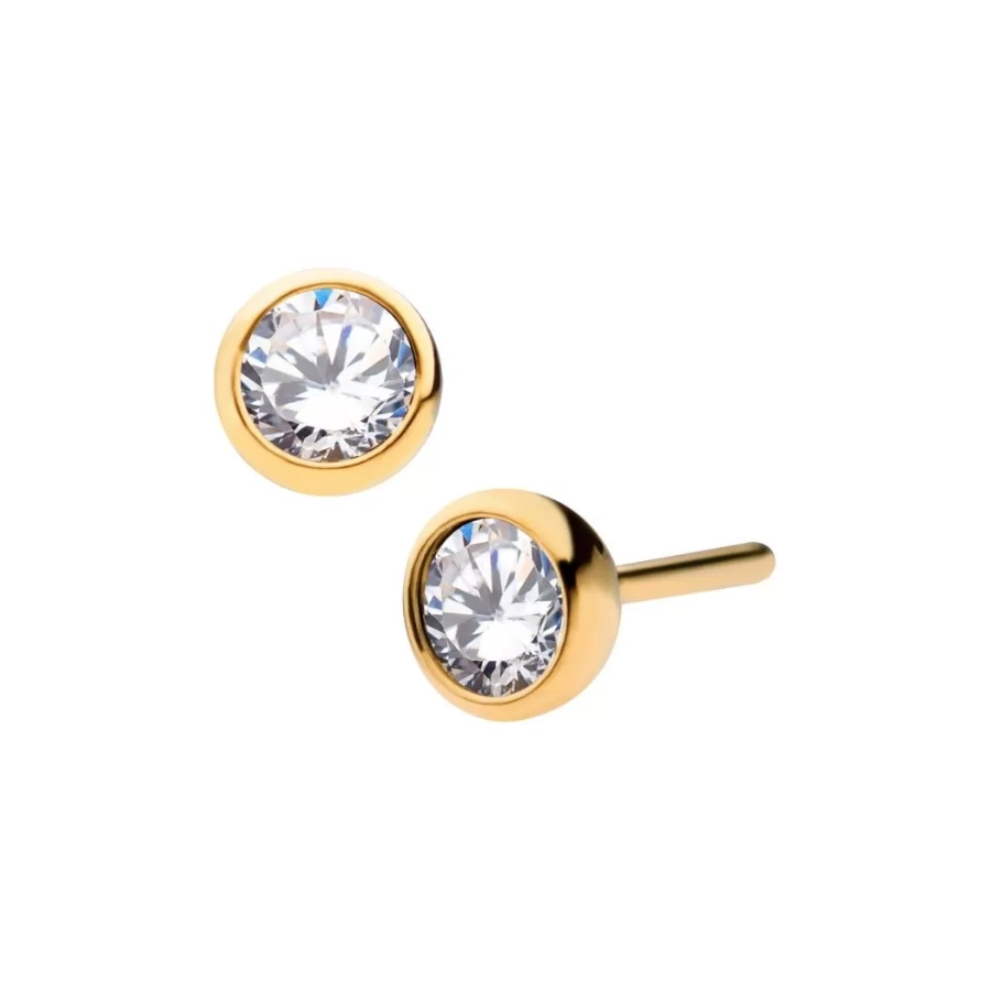 Embout Piercing Threadless Pvd Gold 08 Invictus - Embout sans filetage en titane f136 bille strass swarovski