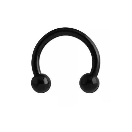 Piercing Fer A Cheval - Acier 316L Blacksteel - Fer à cheval avec pas de vis externe et bille*