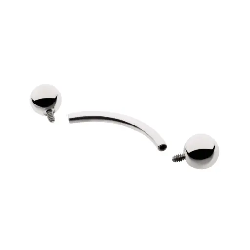 Piercing Banane - Titane F136 Interne Stérile Gamme Hand Ink - Piercing en titane avec pas de vis interne et bille*