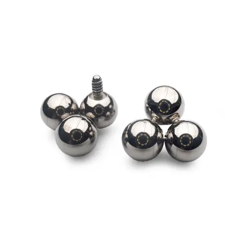 Piercing Embout - Titane F136 Gamme Hand Ink - Embout 64 avec pas de vis interne 0,9 mm pour piercing 1,2 m 3 billes*