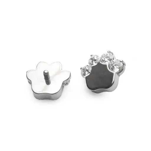 [ns_embout_105-p105_09] Piercing Embout - Titane F136 Gamme Hand Ink - Embout 105 avec pas de vis interne 0,9 mm pour piercing 1,2 mm patte de chien strass*