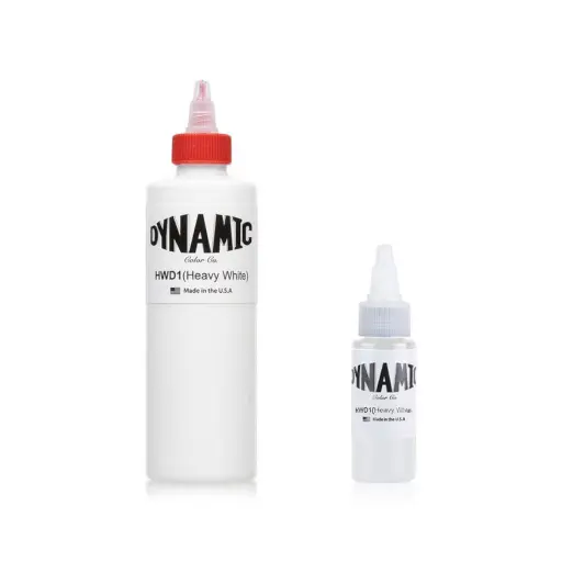 Encre Entrainement Tattoo Blanche - Dynamic Ink Heavy White - Encre artistique pour l'entraînement au tatouage NON REACH