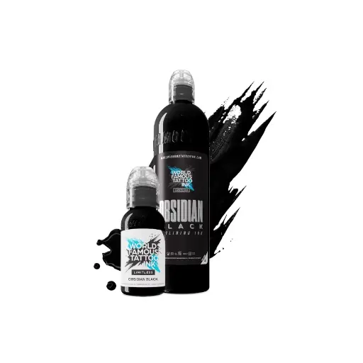 Encre Tattoo Noir - World Famous Ink Limitless Obsidian Outlining - Mélange pour le tatouage encre reach du set carli jarlier