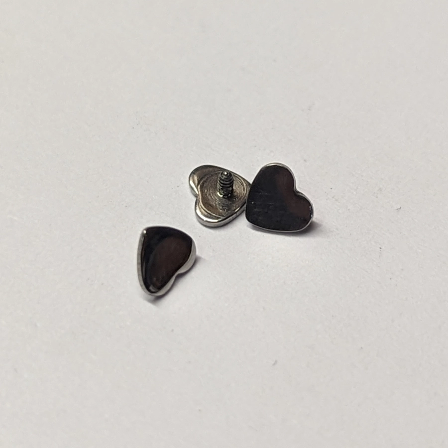 [em08-P054] Piercing Embout - Titane F136 Gamme Hand Ink - Embout 8 avec pas de vis interne cœur