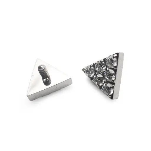 [ns_embout_141-p141_09] Piercing Embout - Titane F136 Gamme Hand Ink - Embout 141 avec pas de vis interne 0,9 mm pour piercing 1,2 mm pyramide 6 strass*