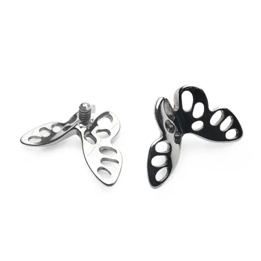 [ns_embout_192-p192_09] Embout Titane Piercing - Gamme Hand Ink - Embout 18 en titane f136 pour pas de vis interne papillon